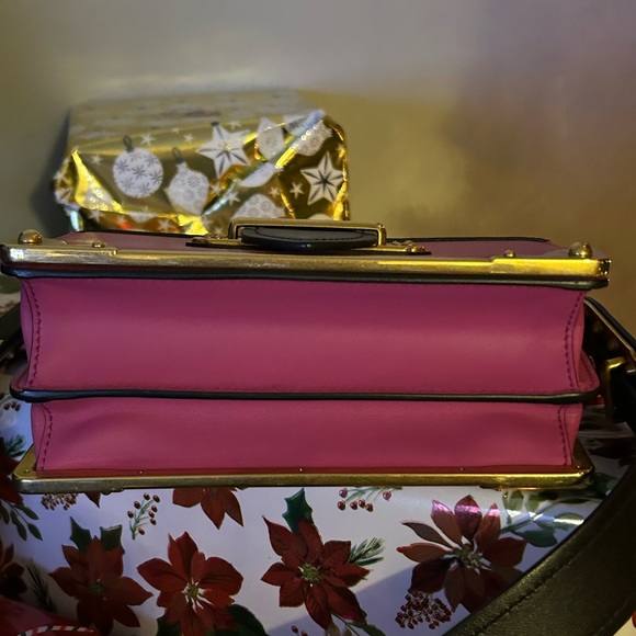 PRADA🩷City Calfskin saffiano cahier fuxia black bag💥sale!!!🔥 - Picture 7 of 13